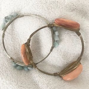 Turquoise and Coral Bangle Bundle